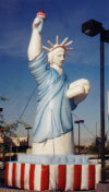 Statue of Liberty balloon - rental balloons available. Cold-air inflatables - largest rental selection of advertising balloons in USA. Stock and custom cold-air balloons available.