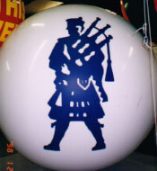 Helium advertising Balloon - Bagpiper logo