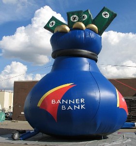 Custom cold-air balloon - Banner Bank Money Bag
