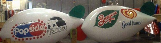 advertising blimps - Breyer's logo - Popsicle logo
