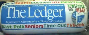 Newspaper advertising inflatables - helium, cold-air and sealed balloons.