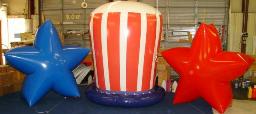 Patriotic balloons - helium stars and Uncle Sam Hat