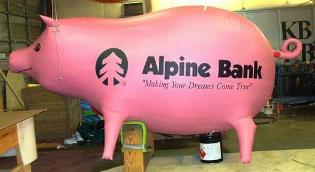 Pink Pig helium Inflatable - Picture of the Day