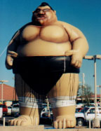 Sumo Wrestler Balloons - Giant 25ft. tall Sumo Wrestler cold-air inflatables.