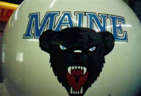 10' helium balloon with complex artwork - U of Maine