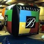 Custom advertising Balloon - cube with artwork, many custom shapes available.