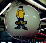 Advertising Balloon - Caddy Man logo custom inflatables. Giant balloons made in USA. Helium giant balloons and cold-air giant balloons available.