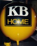 helium advertising balloon - KB Home Logo. 7 ft. in diameter helium balloon. Our advertising balloon company manufactures in the USA.