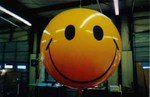6' helium advertising balloon with Smiley Face design - simple art