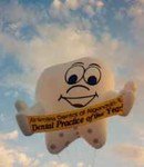 Tooth - 15' high helium inflatable with banner