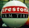Firestone Tires logo on helium advertising balloon manufactured by Arizona Balloon
