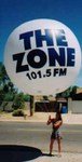 10' helium balloon with simple artwork - ZONE logo